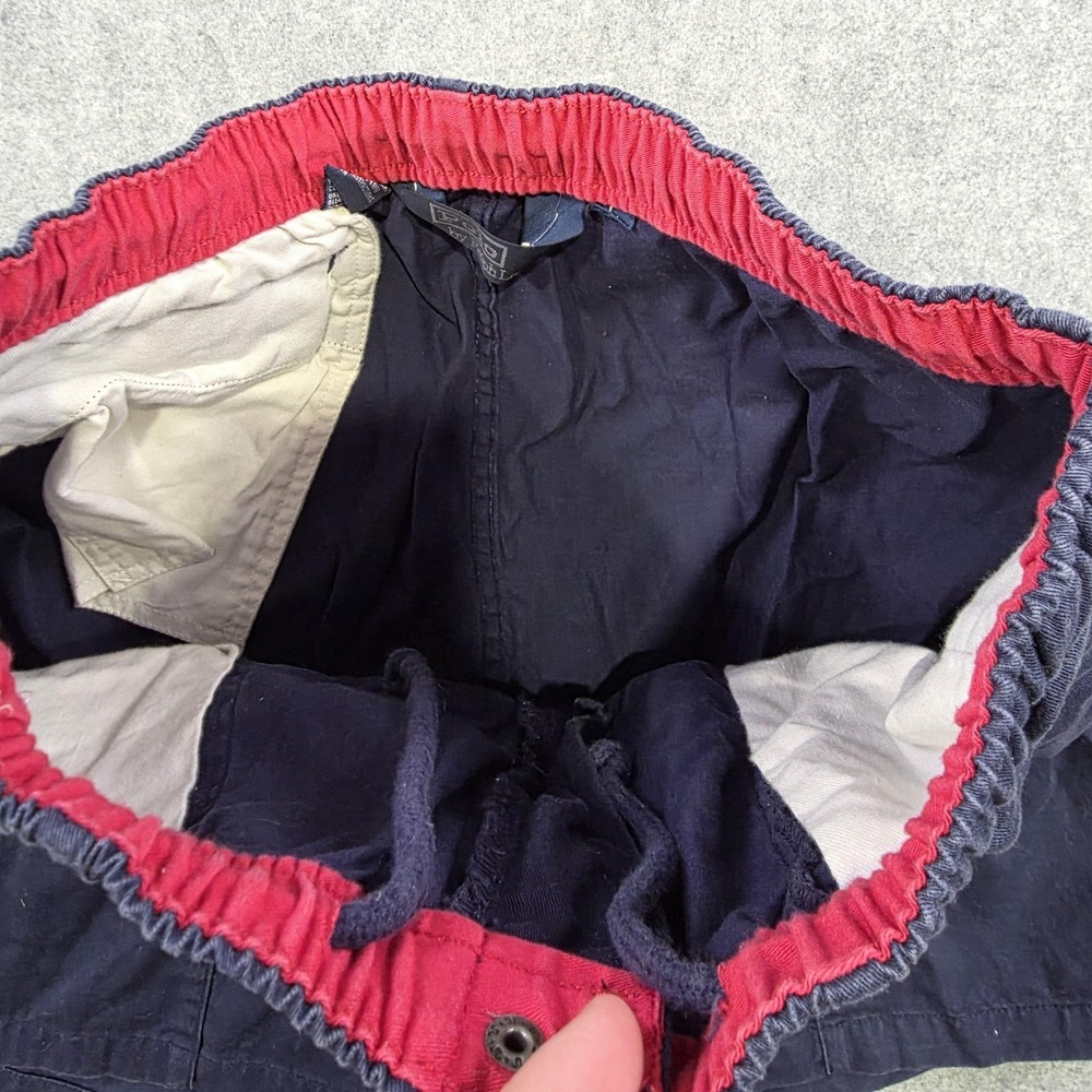 VTG Polo Ralph Lauren Shorts Mens 34 Blue Chino Pony Logo Elastic Waist 7 Inseam - Picture 6 of 16